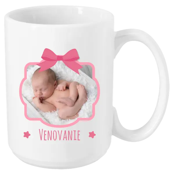 Hrnček Ružová mašľa s fotografiou