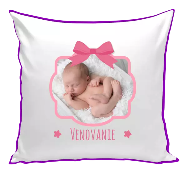 Vankúš Ružová mašľa s fotografiou