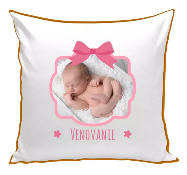 Vankúš Ružová mašľa s fotografiou