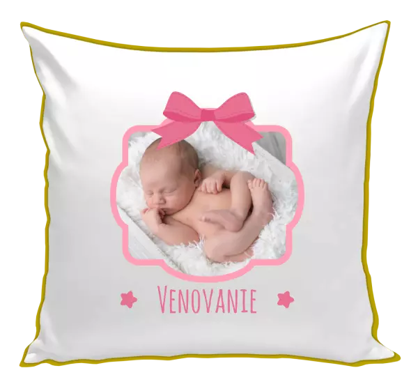Vankúš Ružová mašľa s fotografiou
