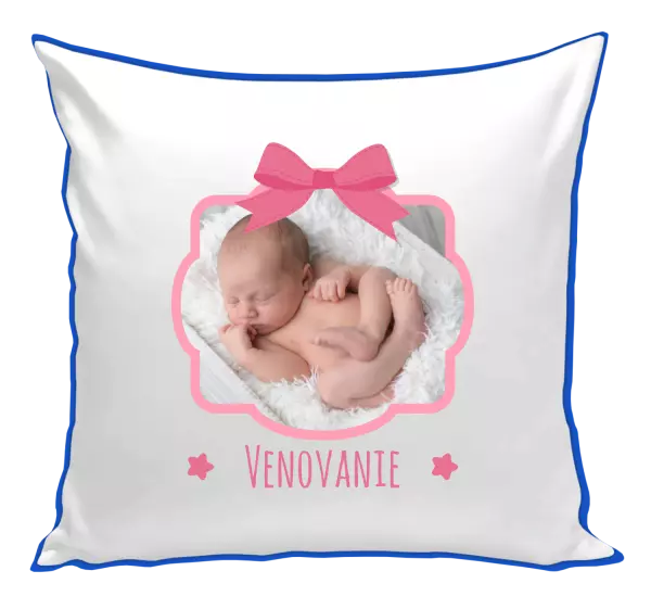 Vankúš Ružová mašľa s fotografiou