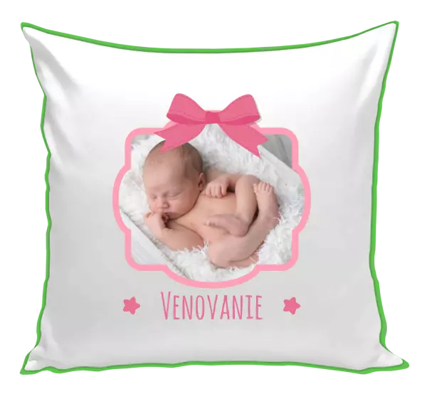 Vankúš Ružová mašľa s fotografiou