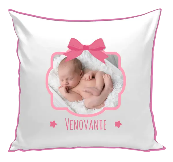 Vankúš Ružová mašľa s fotografiou