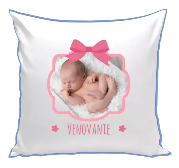 Vankúš Ružová mašľa s fotografiou