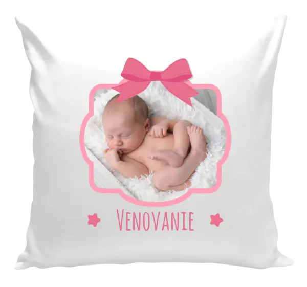Vankúš Ružová mašľa s fotografiou