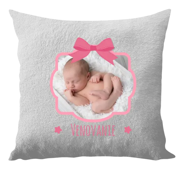 Vankúš Ružová mašľa s fotografiou