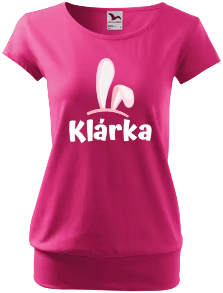 Dámske veľkonočné tričko Ružové ušká s menom