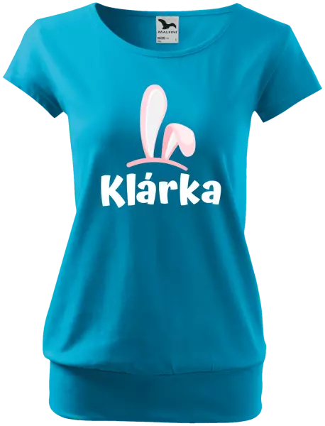 Dámske veľkonočné tričko Ružové ušká s menom