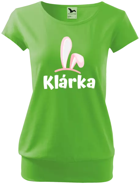 Dámske veľkonočné tričko Ružové ušká s menom