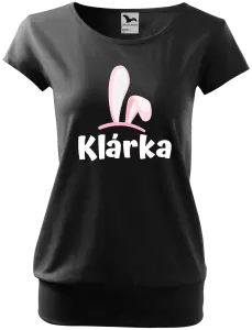 Dámske veľkonočné tričko Ružové ušká s menom
