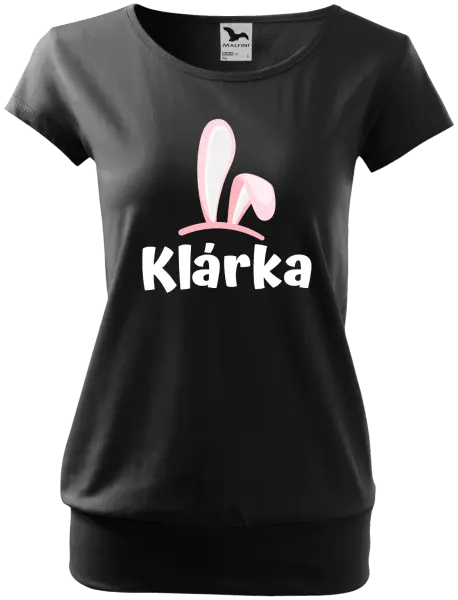 Dámske veľkonočné tričko Ružové ušká s menom