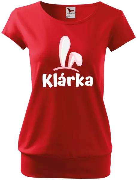 Dámske veľkonočné tričko Ružové ušká s menom