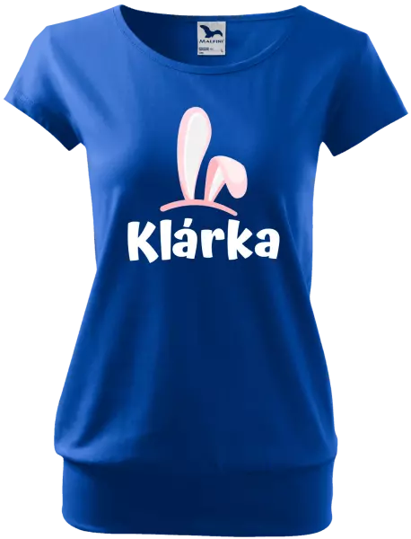 Dámske veľkonočné tričko Ružové ušká s menom