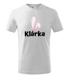 Detské veľkonočné tričko Ružové ušká s menom