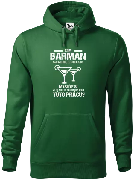 Pánska mikina Samozrejme, že som blázon - barman