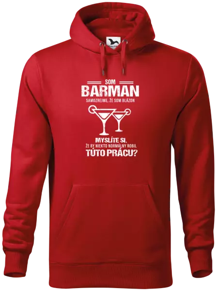 Pánska mikina Samozrejme, že som blázon - barman