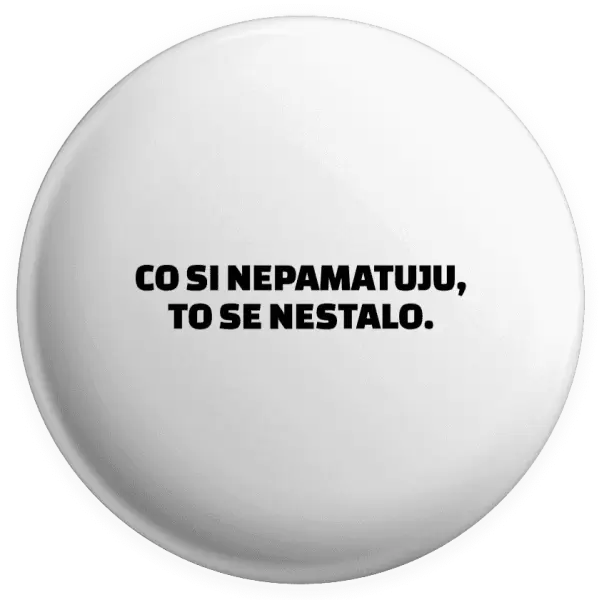 Placka Co si nepamatuju, to se nestalo