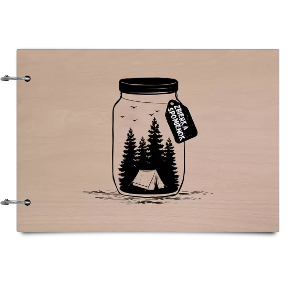 Drevený album so sponami Zbierka spomienok