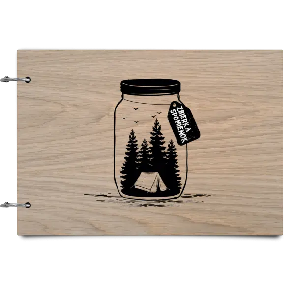 Drevený album so sponami Zbierka spomienok