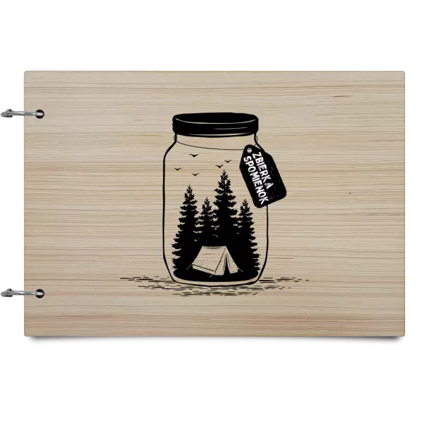 Drevený album so sponami Zbierka spomienok