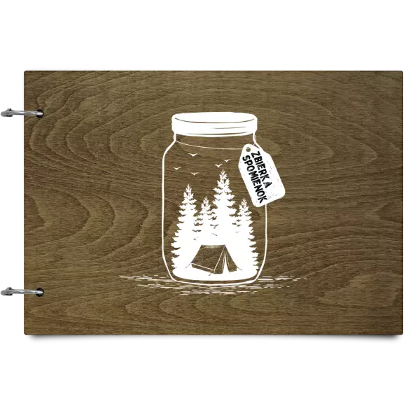 Drevený album so sponami Zbierka spomienok