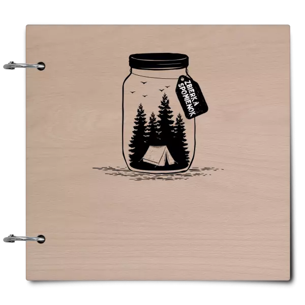 Drevený album so sponami Zbierka spomienok