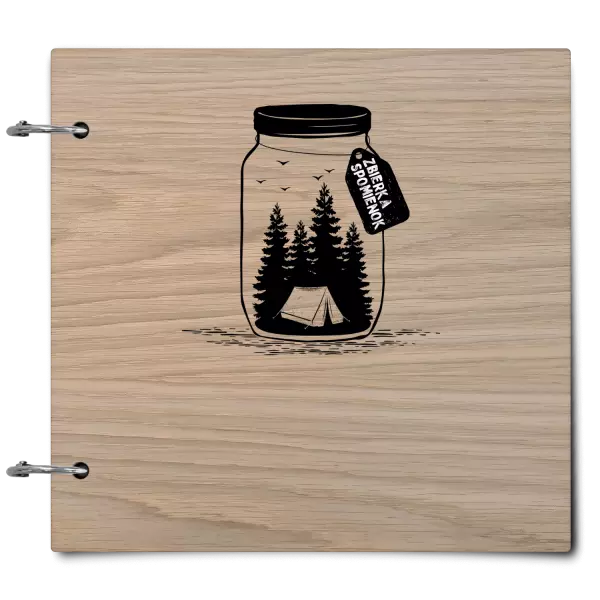 Drevený album so sponami Zbierka spomienok