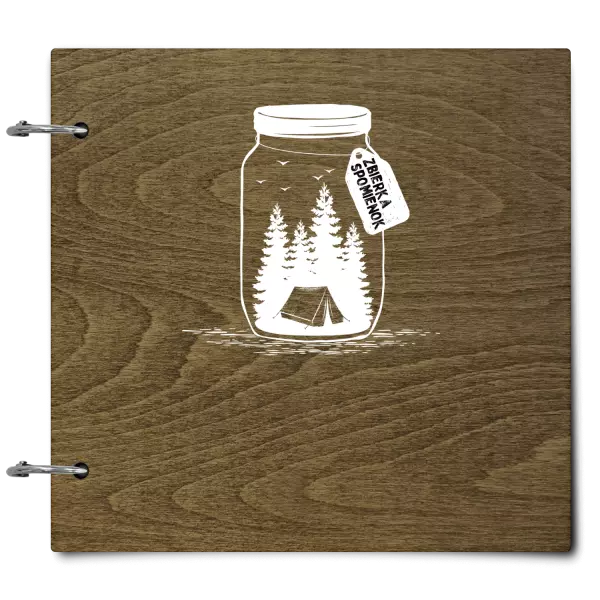 Drevený album so sponami Zbierka spomienok