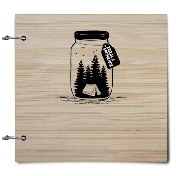 Drevený album so sponami Zbierka spomienok