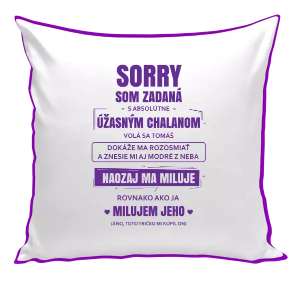 Vankúš Sorry, som zadaná