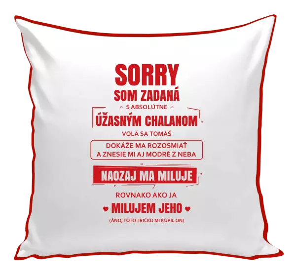 Vankúš Sorry, som zadaná