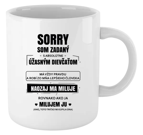 Hrnček Sorry, som zadaný