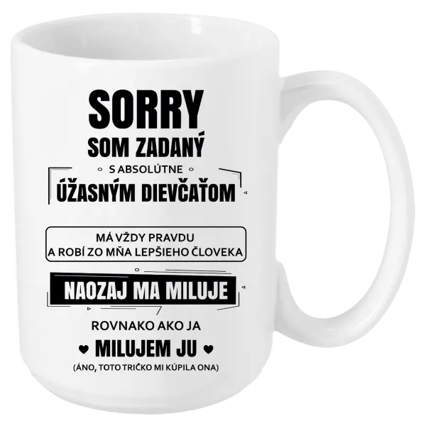 Hrnček Sorry, som zadaný