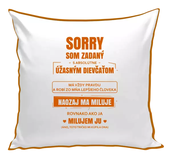 Vankúš Sorry, som zadaný