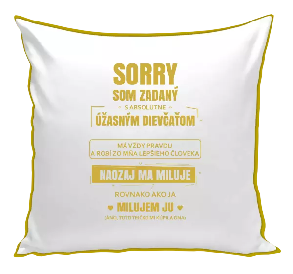 Vankúš Sorry, som zadaný