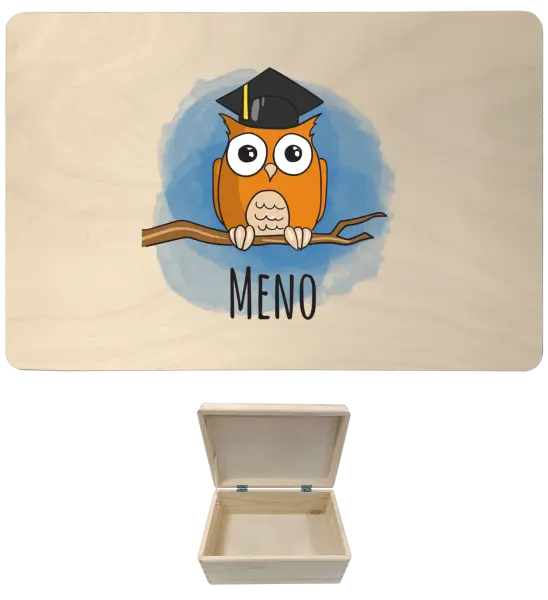Drevený box s vekom Sovička