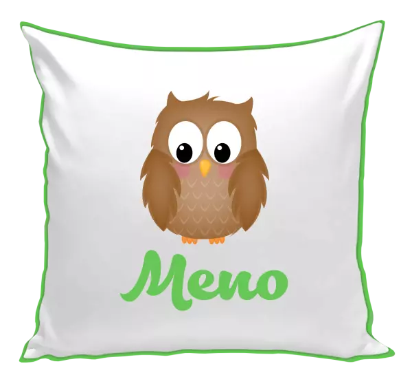 Vankúš Sovička s menom