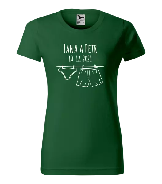 Dámske tričko Spodná bielizeň s menami