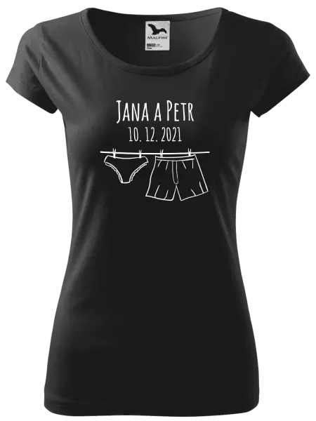 Dámske tričko Spodná bielizeň s menami