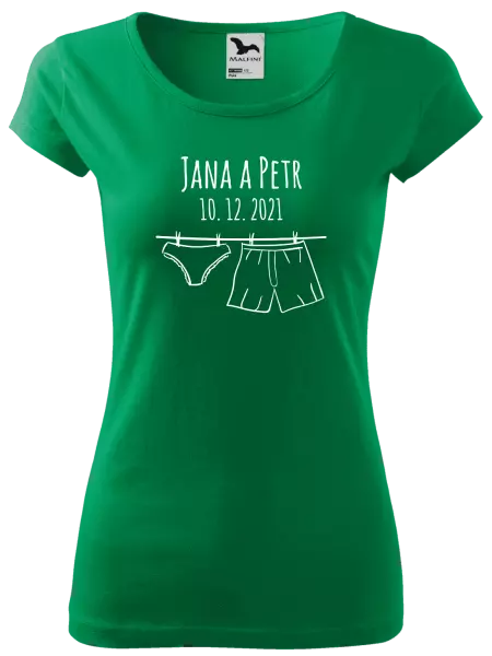 Dámske tričko Spodná bielizeň s menami
