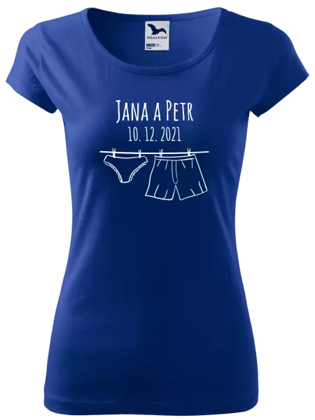 Dámske tričko Spodná bielizeň s menami
