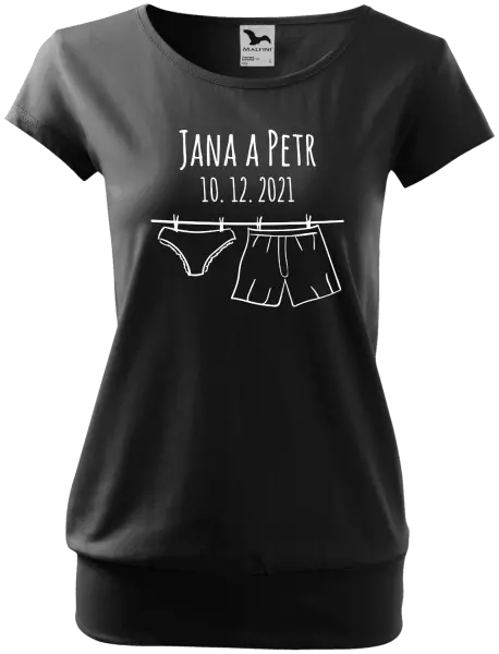 Dámske tričko Spodná bielizeň s menami