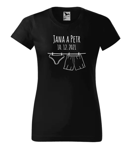 Dámske tričko Spodná bielizeň s menami