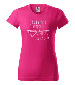 Dámske tričko Spodná bielizeň s menami