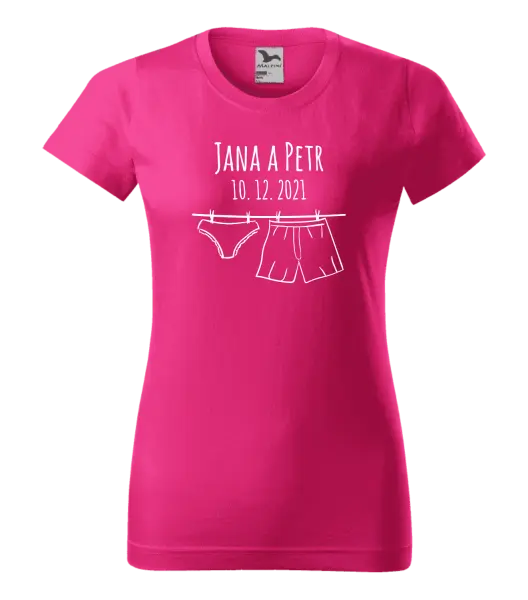Dámske tričko Spodná bielizeň s menami