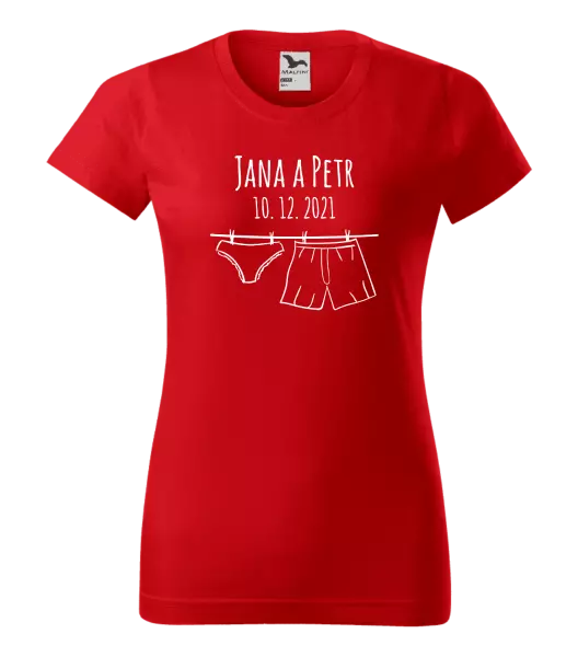 Dámske tričko Spodná bielizeň s menami