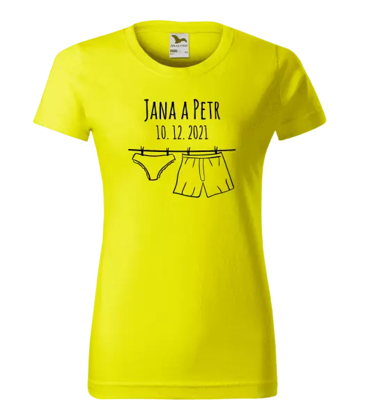 Dámske tričko Spodná bielizeň s menami