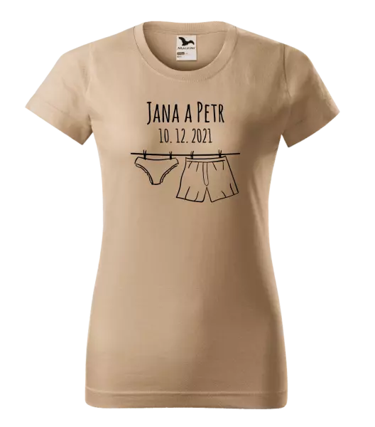 Dámske tričko Spodná bielizeň s menami