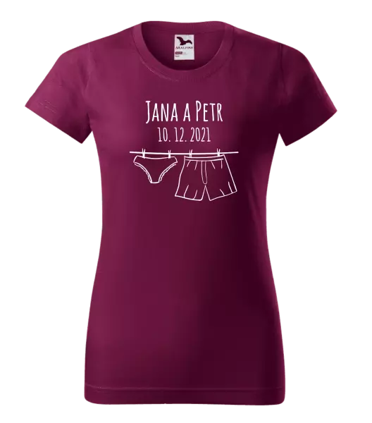 Dámske tričko Spodná bielizeň s menami
