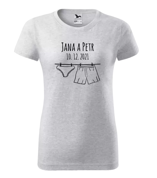 Dámske tričko Spodná bielizeň s menami